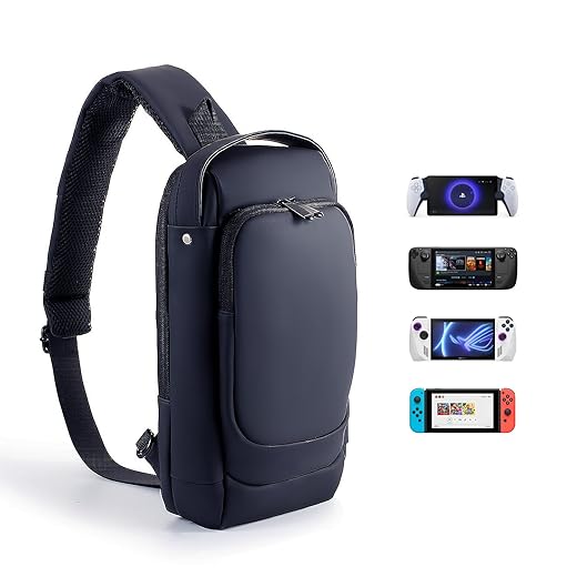 Carrying Case Compatible with ROG Ally | Nintendo Switch | Steam Deck - Sonicgrcae Large Capacity Leather Travel Bag Backpack for Nintendo Switch OLED|ROG Ally|Deck Accessories