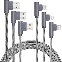 APFEN 3 Pack 6FT 90 Degree iPhone Charging Cable 2.4A Super Fast Charging Cable Compatible with iPhone Xs Max/XS/XR/7/7Plus/X/8/8Plus/6S/6S Plus/SE Gray, 6FT