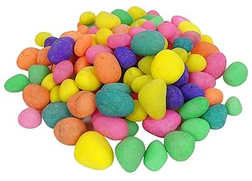 Foodie Puppies Pebbles Stones for Home Decorative, Vase Fillers, Aquarium Fish Tank,Garden River Rock Unplanted Substrate (Multicolor, 2 kg)