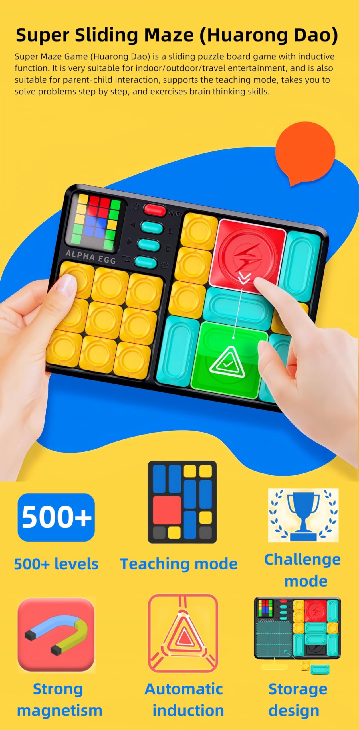 CZT Juego de súper Laberinto Rompecabezas de Bloques Consola de Juego Portátil de Mano Puzles de laberintos Juego de Escape de Rompecabezas Juguetes electronicos Regalos para niños/Adultos/Ancianos
