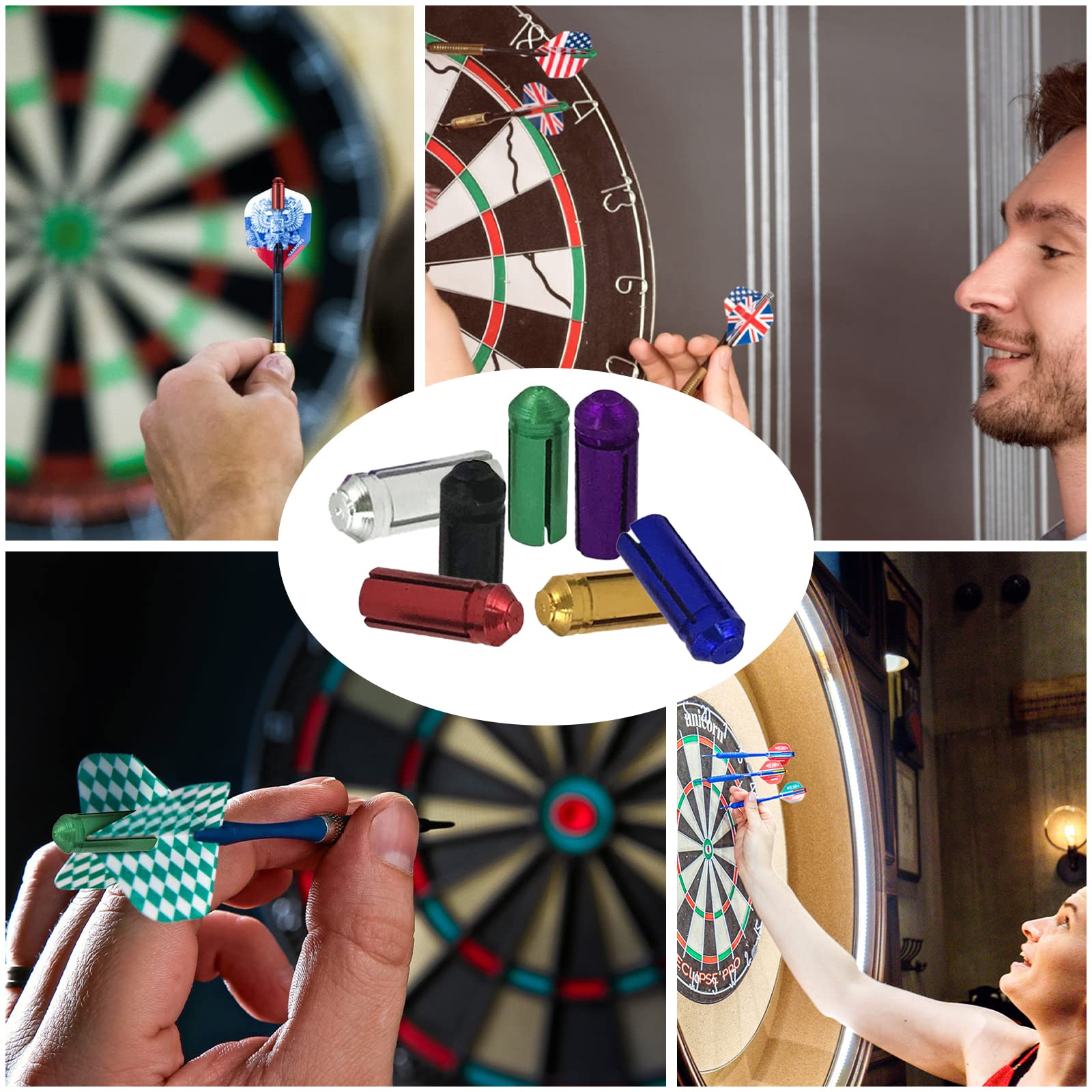 35 Pezzi Protezioni Per Freccette In Alluminio - Correttore Ali A 90 Gradi, Leggeri E Durevoli, 7 Colori - Foto 10