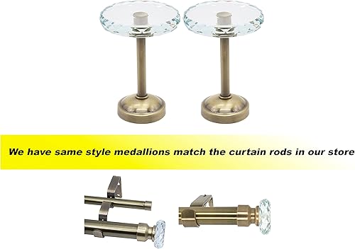 Miniatura 3 de MERIVILLE Barra de cortina de tratamiento de doble ventana de 1 pulgada de diámetro, acabado de cristal cortado, ajustable de 84 a 120 pulgadas,