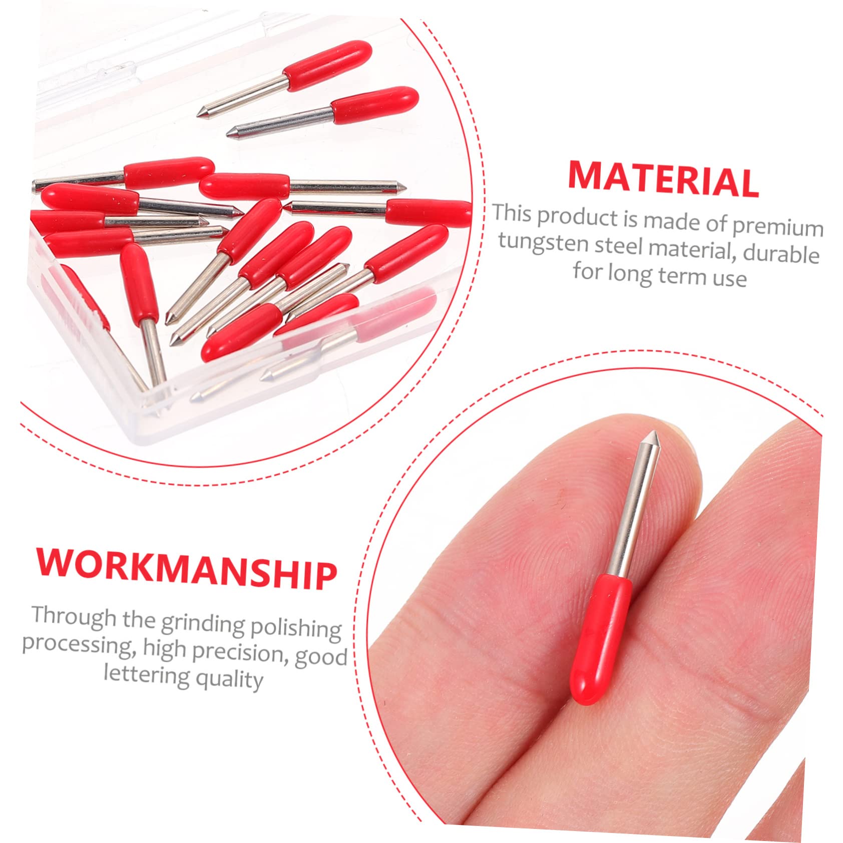 Gogogmee 20pcs Tungsten Engraving Cutters for Cutting Plotter Lettering Blades Angle for Vinyl and Reflective Films Smooth Precision Cutting