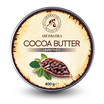 Cocoa Butter 400 g - Cocoa Butter Unrefined - Native Pure & Natural - Cocoa Butter for Lip Care - for Beauty - Care for Face - Body - Hair