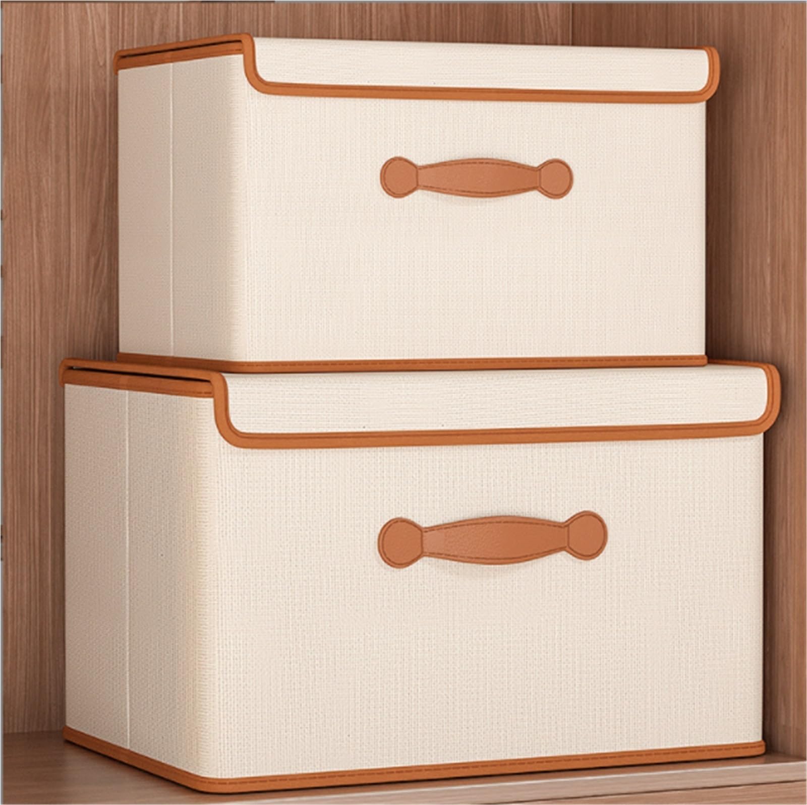 Bolsas Almacenaje Ropa Caja De Almacenamiento Plegable For Guardarropa con Tapa, Caja De Almacenamiento De Ropa con Asa Organizador Armario para Edredones(56cm)