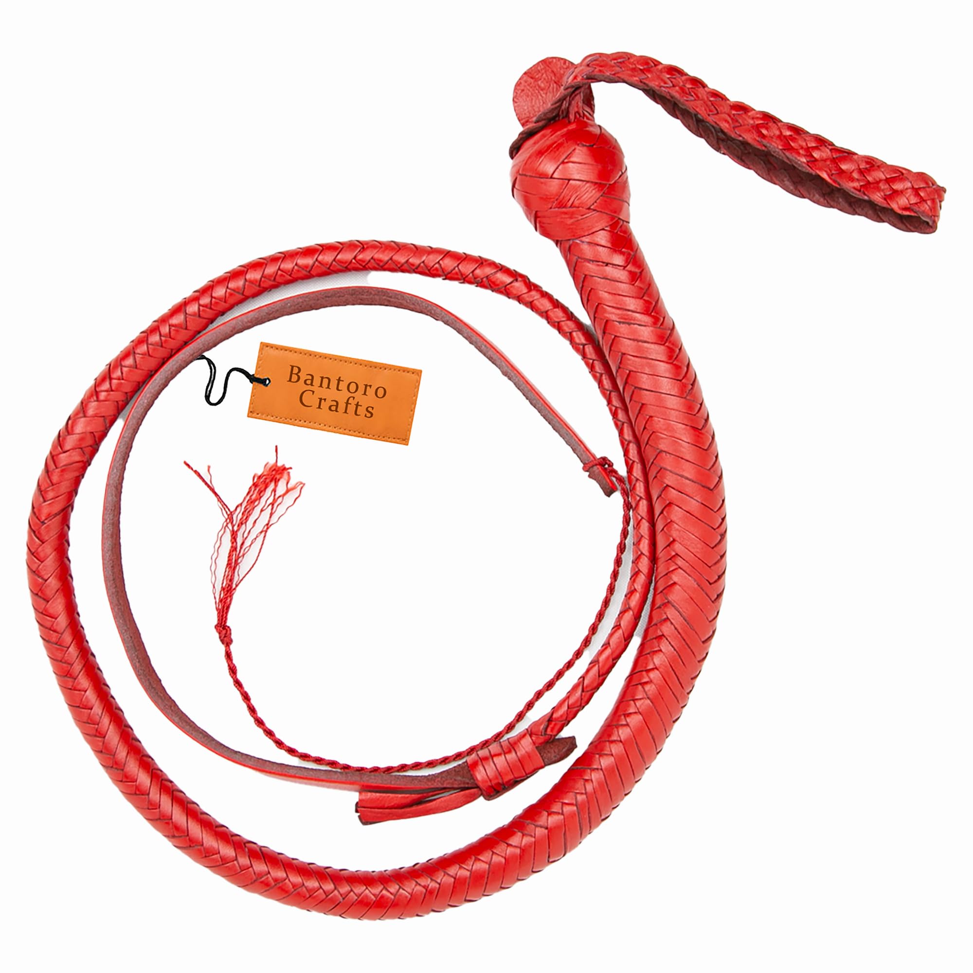 Rosso 3 Piedi / 0,90 Metri Snake Whip Shot Caricato/Forte Cracking in Pelle Bullwhip 16 trecce Intrecciate