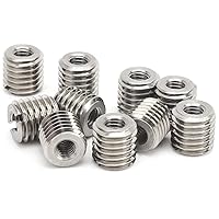 Vista 32 de 10 piezas de inserto de rosca autorroscante, tuerca reductora de rosca de 15 mm, rosca hembra M10 x 1.5 mm y rosca macho M12 x 1.75 mm, kit