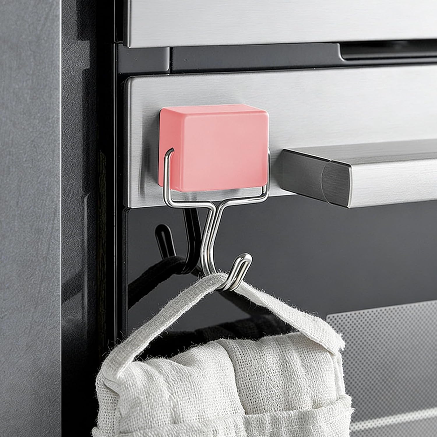 6-Pack Upgrade Heavy Duty Magnetic Hooks, Strong Magnet Hooks for Hanging, Rustproof Magnetic Hooks for Refrigerator, Home, Kitchen, Office- Durable Magnets with Hooks (Pink)