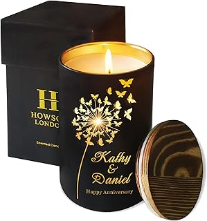 Personalised Candle Wedding Anniversary Candle Gifts for Couple for Her Scented Candles Gifts for Women Personalised Gift for 10 20th 25th 50th 60th Birthday Christmas Valentines Day (Design 03)