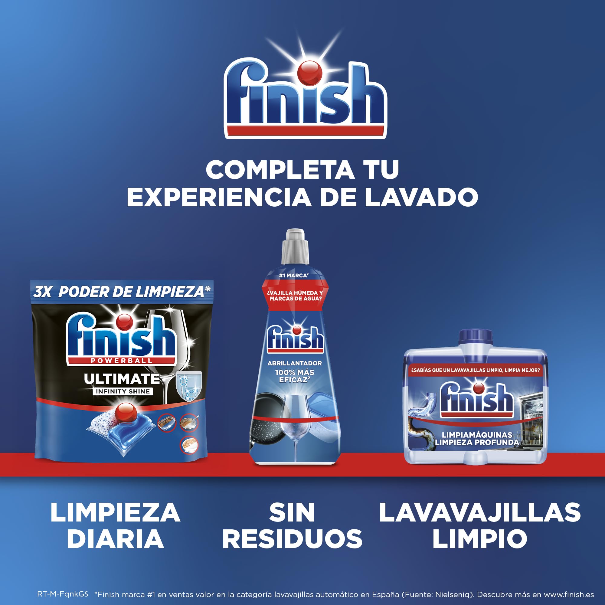 Finish Powerball Ultimate Infinity Shine, pastillas para el lavavajillas con poder quitagrasas y protección del cristal, 80 pastillas