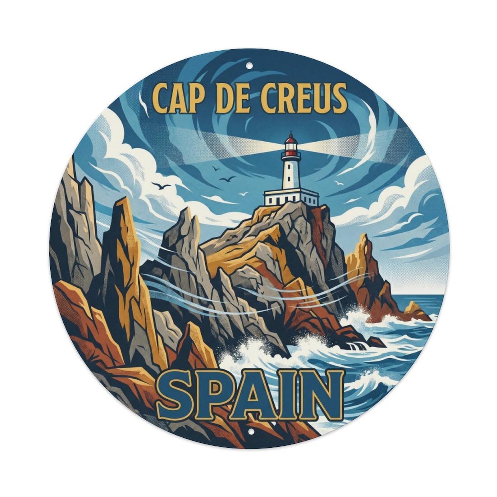 Costa Brava Cap De Creus Spain Landmark Travel Metal Tin Sign
