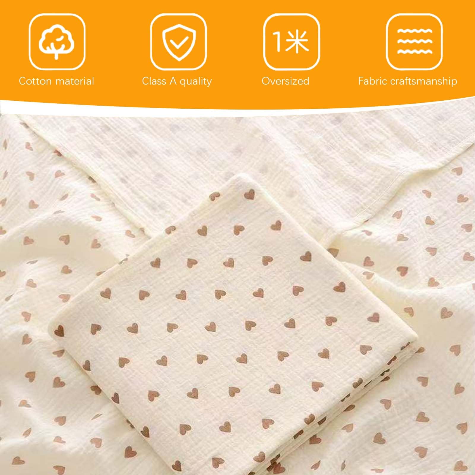 Rthynti 3 Pcs Muslin Cloths for Baby Heart Motif Cotton Baby Muslin Cloths 100×100 cm, Baby Blanket for Newborn New Baby Gifts for Moms - Image 3