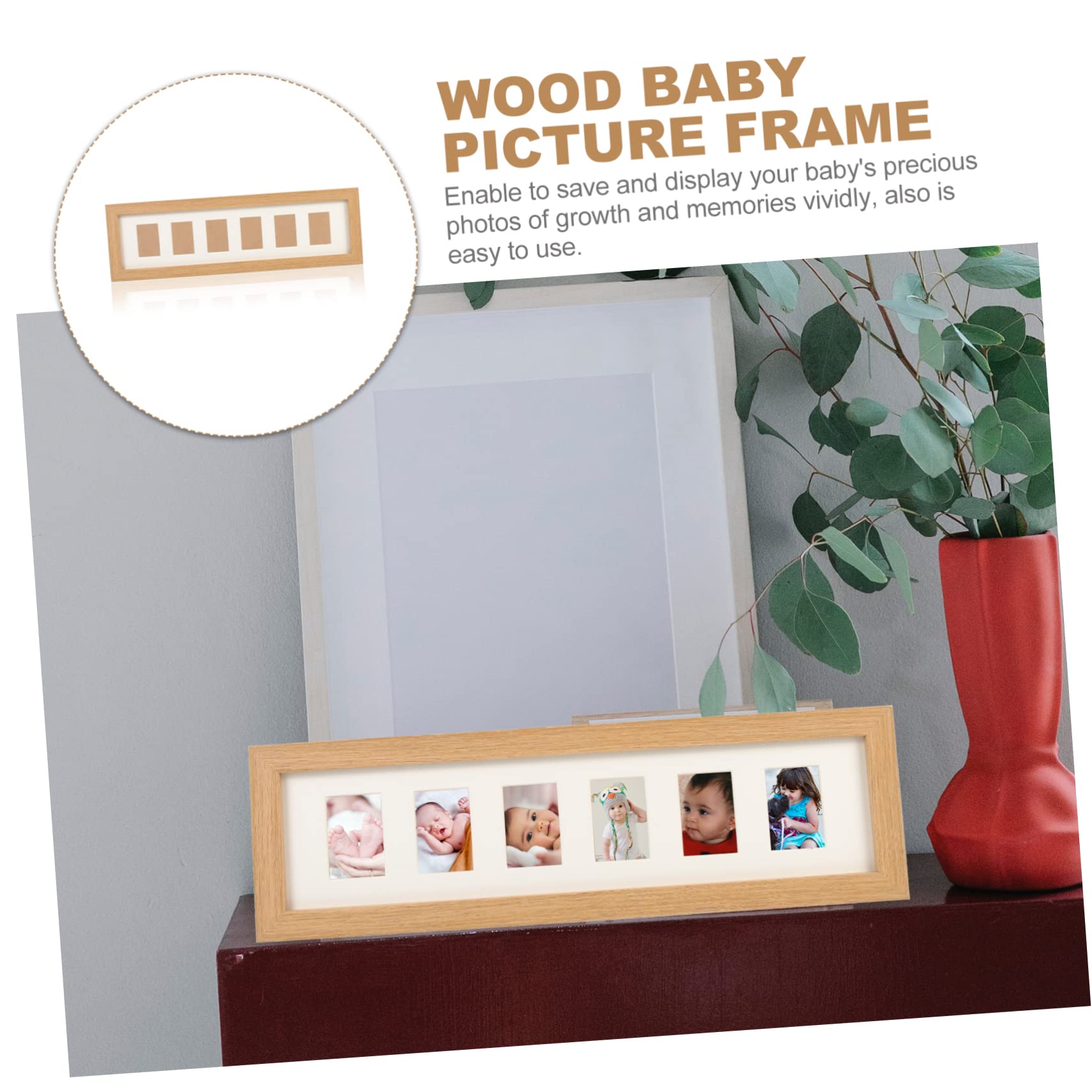Abaodam 4 Stücke Infant Foto Rahmen Baby Bild Holz Baby Foto Baby Erste Jahr Bild Rahmen Dekorative Rahmen
