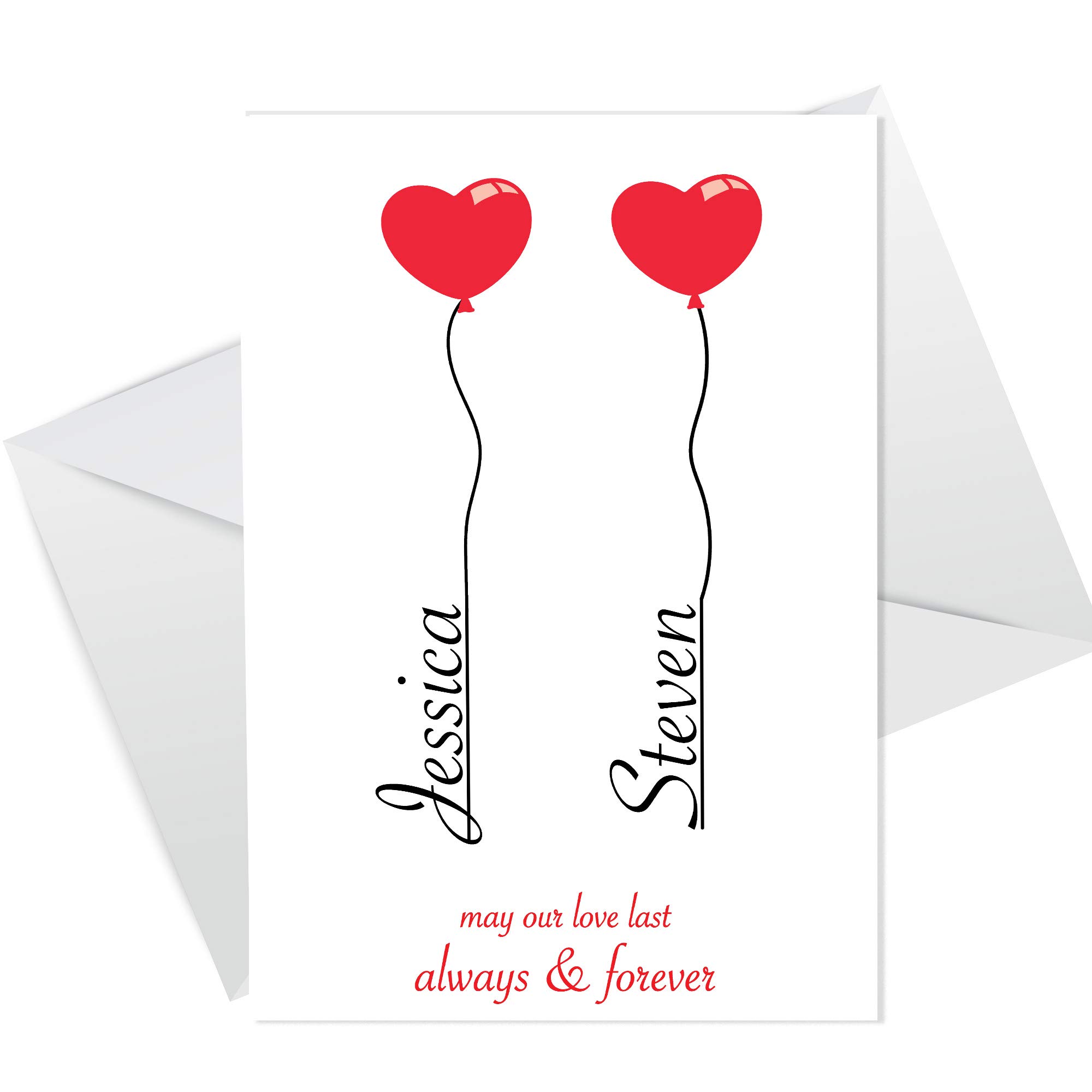 Personalised Anniversary Card For Boyfriend Girlfriend Love Design Him Her