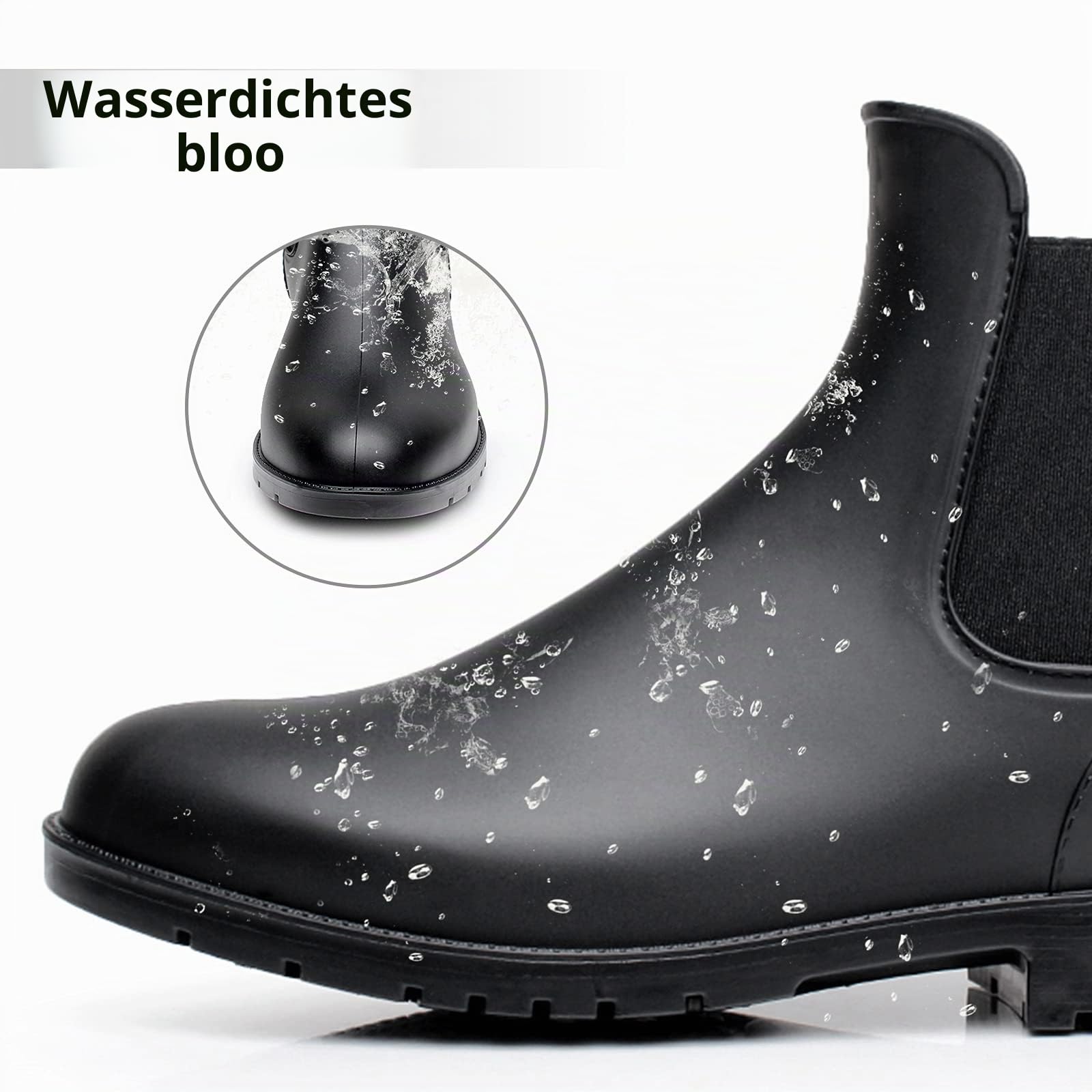 Geweo Gummistiefel Damen Chelsea Herren Wasserdicht Winddicht in Schwarz Braun Grau Rot Pink Weiß Gr. 35-43