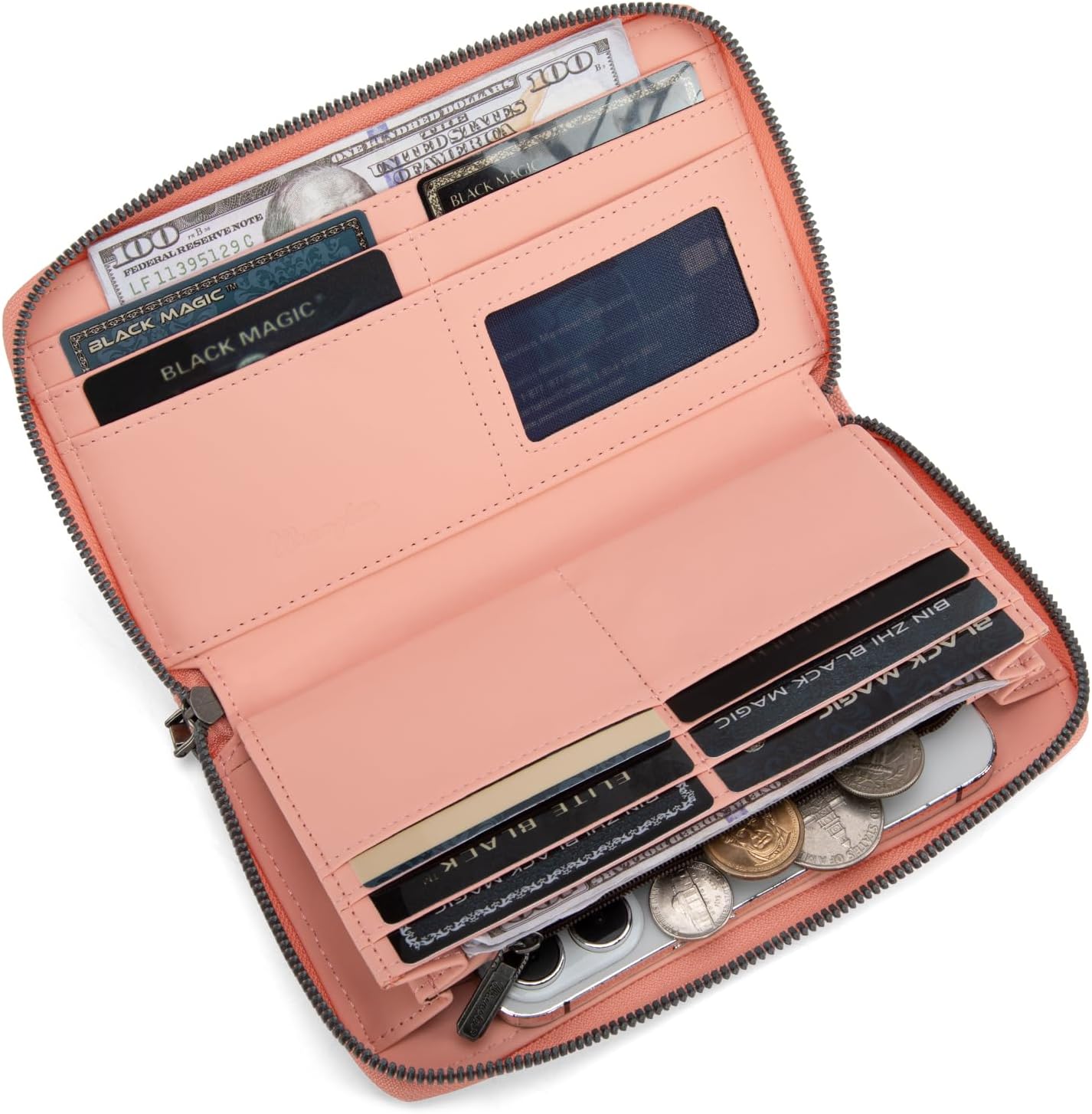 Montana West X Wrangler Wristlet Wallets for Women Classic Retro Wallet Purse Bifold Credit Card Wallets for Women Oversized Logo Clutch Wristlet - Image 3