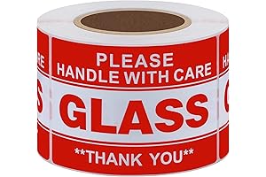 HYBSK Handle With Care Thank You Glass Stickers (2" x 3")