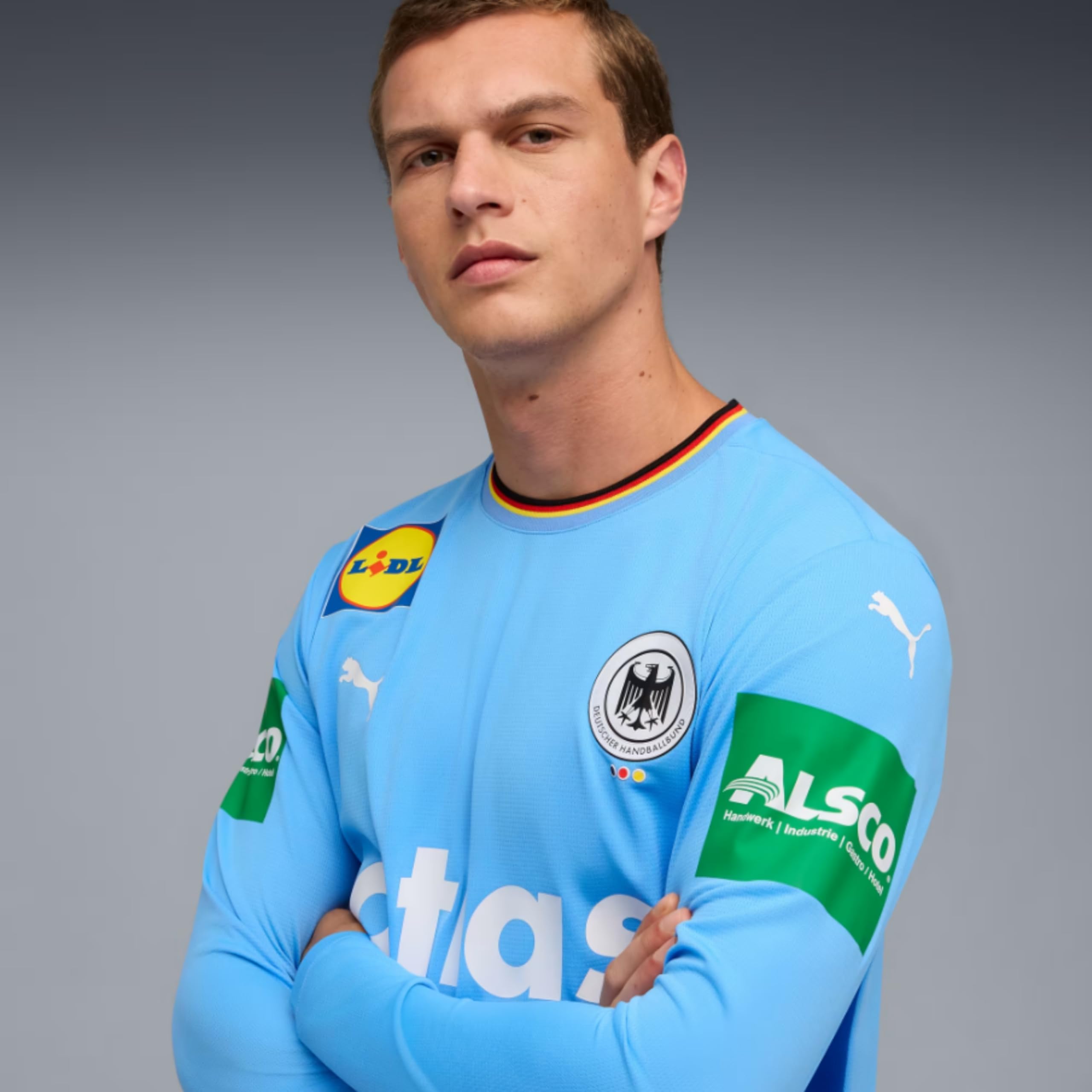 PUMA Original DHB Handball Trikot Herren [Torwart Euro 2026] Offizielles Handball Trikot [Spieler oder Personalisiert] Sportbekleidung Sport Tshirts Herren Shirt Männer
