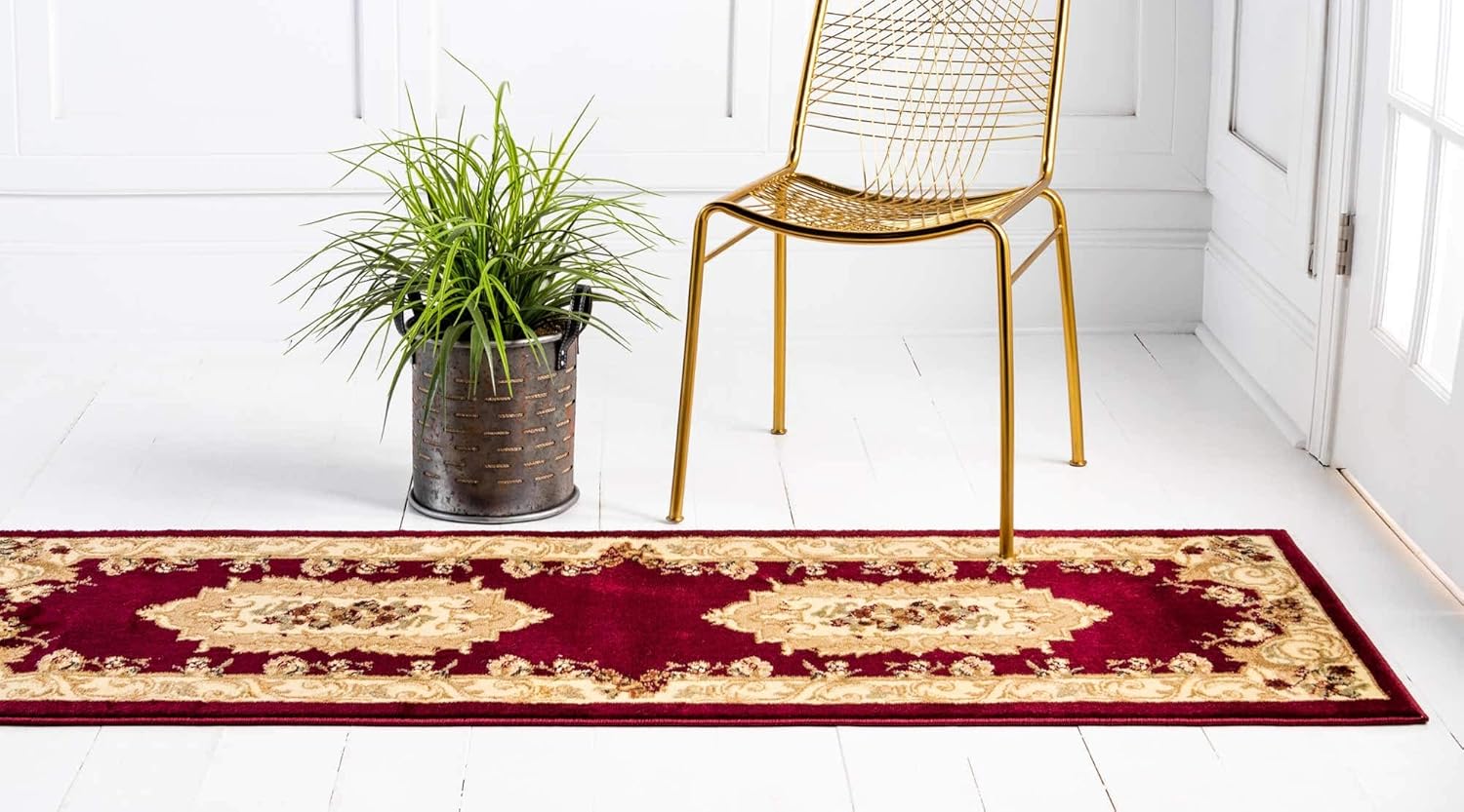 Unique Loom Versailles Collection Area Rug - Henry (2' x 6' 1" Runner Red/Brown)
