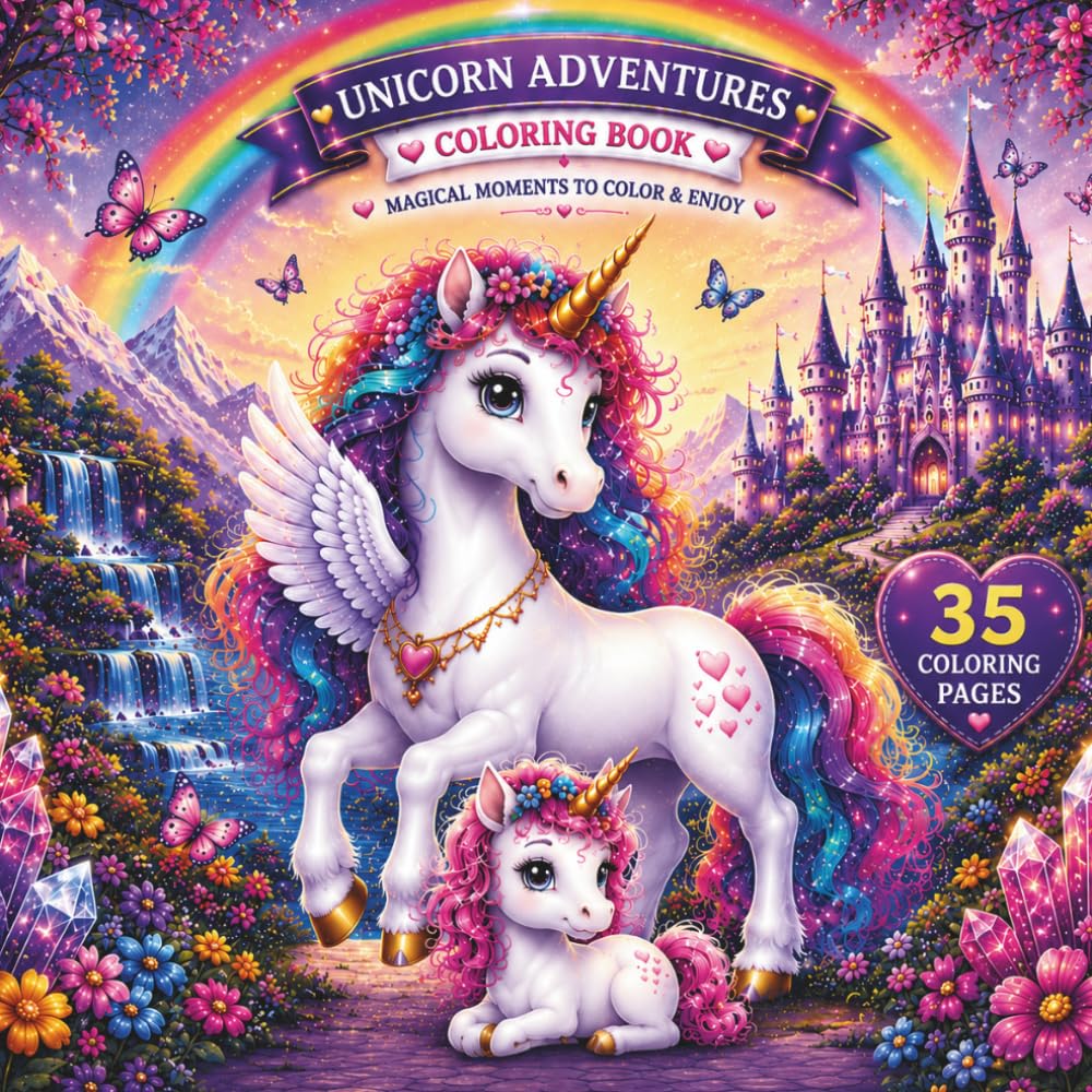 Unicorn Adventures: Unicorn Adventures coloring book