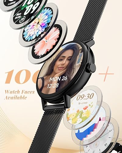 Miniatura 8 de TOOBUR Reloj inteligente para mujer con dos bandas, reloj de seguimiento de fitness, monitor de frecuencia cardíaca, contador de pasos, compatible