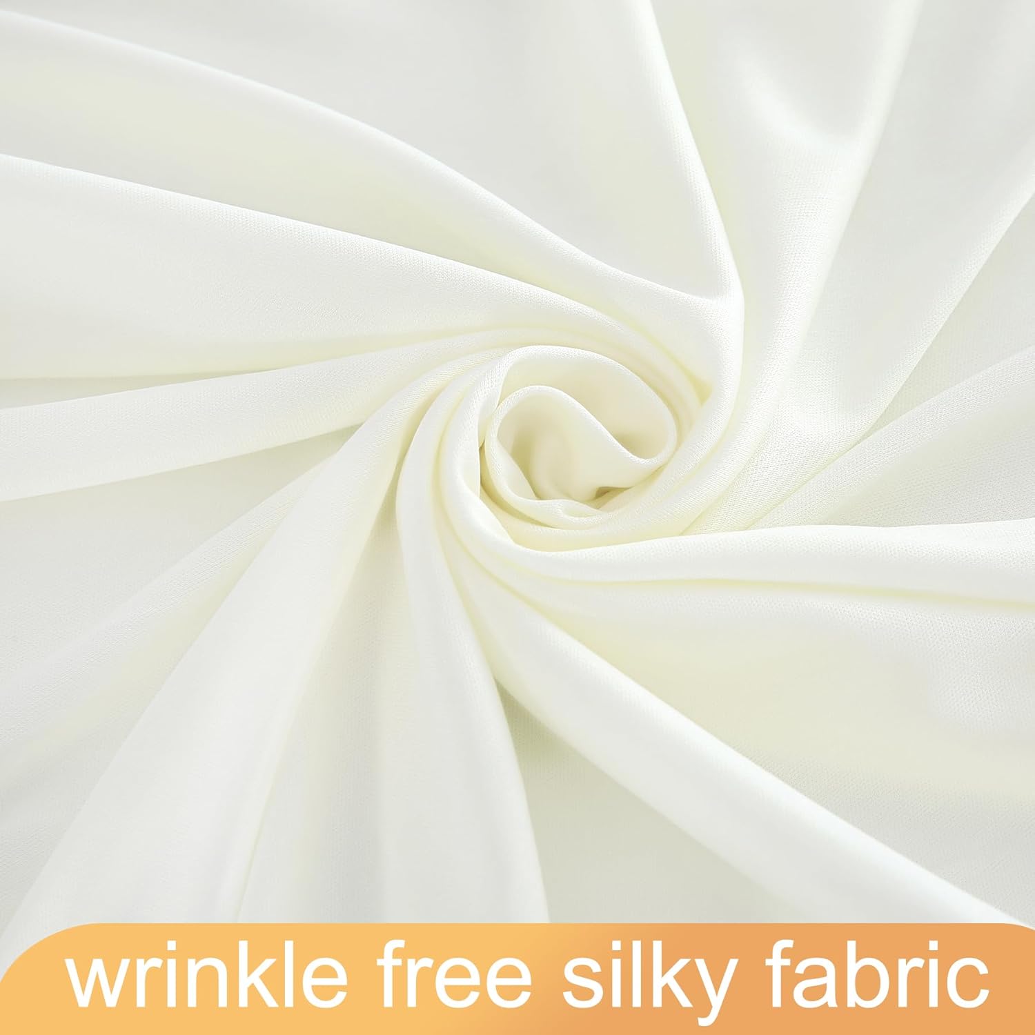 20ft x 10ft Ivory Backdrop Curtain for Wedding Ivory Wrinkle Free Backdrop Drapes Panels for Parties Baby Shower Bridal Shower Birthday Photo Photography Polyester Fabric Background Decoration