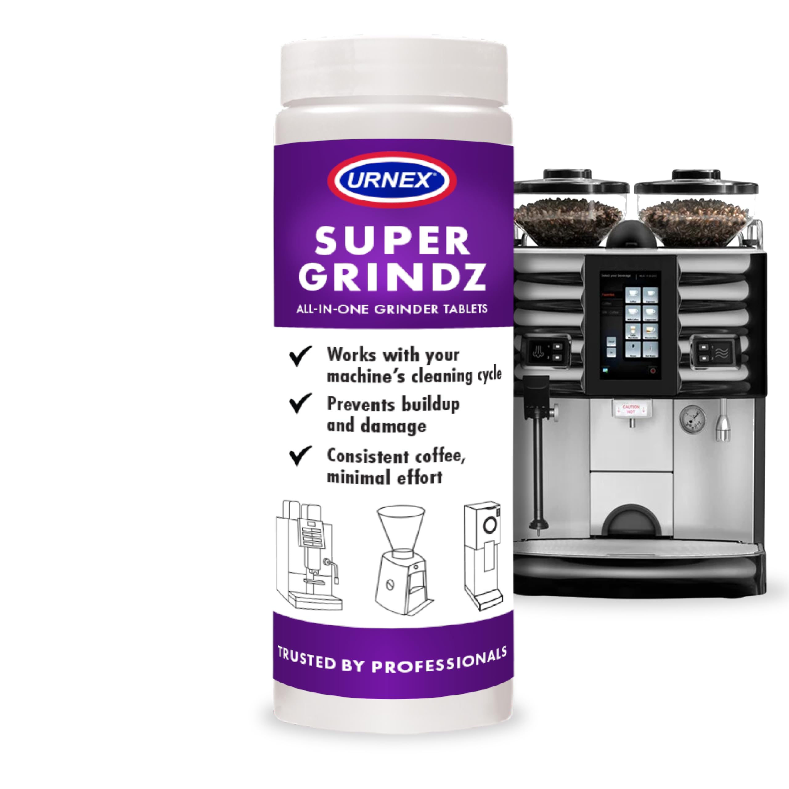 Urnex SuperGrindz Tablettes de nettoyage pour broyeur, 330 g