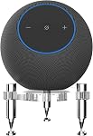 Stand for 2025 New Studio Smart Speaker, Shock Absorber Spikes for New Studio 2025 (Transparent with Silver Metallic feet)