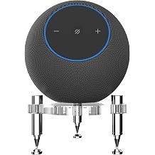 Stand for 2025 New-Echo Studio Smart Speaker, Shock Absorber Spikes for New Studio 2025 Transparent with Silver Metallic feet