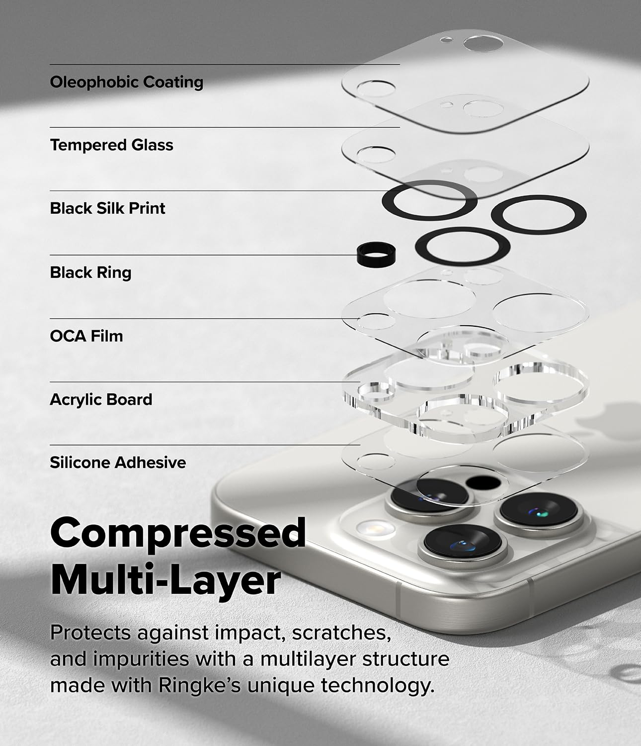 Protection Caméra Verre Trempé 9H Pour IPhone 16 Pro Et Pro Max - 2 Pack, Anti-rayures, Sans Interférence Flash