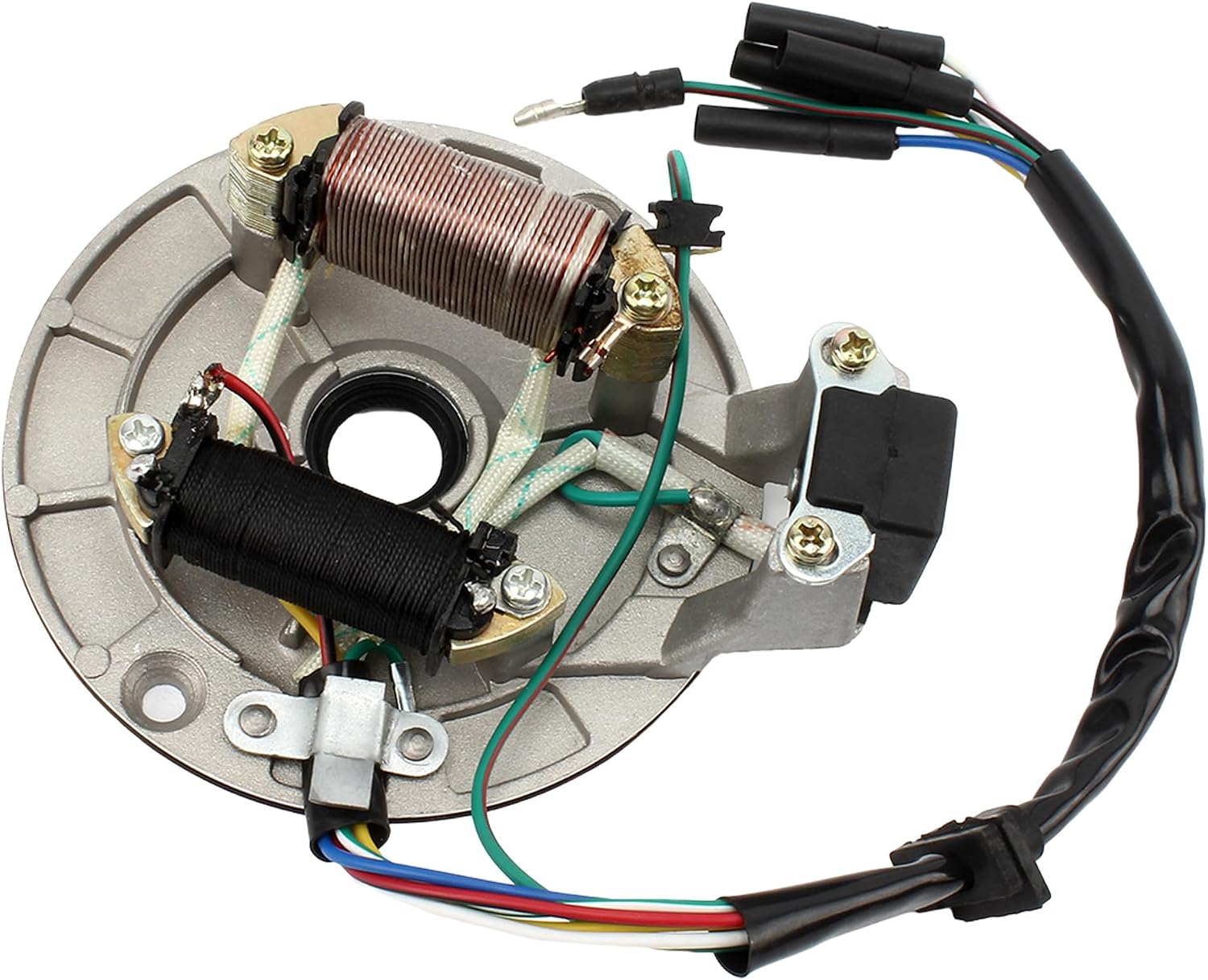 2 Coil Magneto Stator Compatible with 50cc 70cc 90cc 110cc 125cc Taotao Kazuma SSR Baja ATV Quad Dirt Kick Bike 4 Wheeler