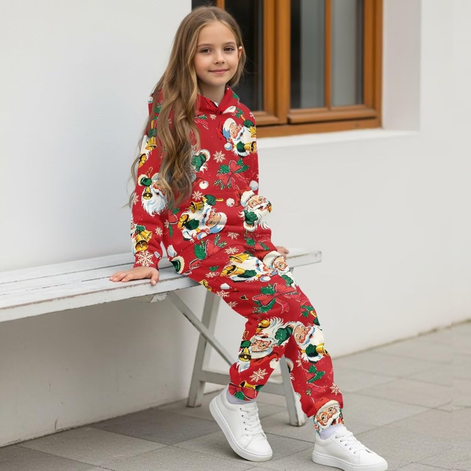 Girls Clothes 2 Piece Sweatshirt Set for Girls 7-14 Soft Long Sleeve Hoodies with Pockets Casual Soft Sweatpants