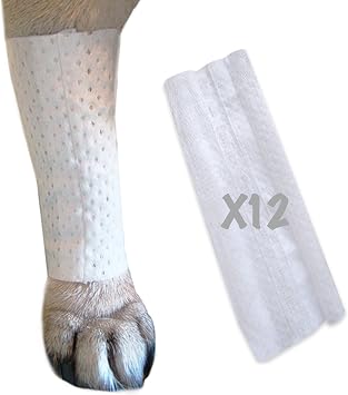 PawFlex Protective Sleeve Tubular Cover - Bandages - for Dogs Cats and Other Pets First Aid Wound Care Comfortable Non-Adhesive Breathable & Water Resistant 12 Strips yields 24-36 Covers-Medium