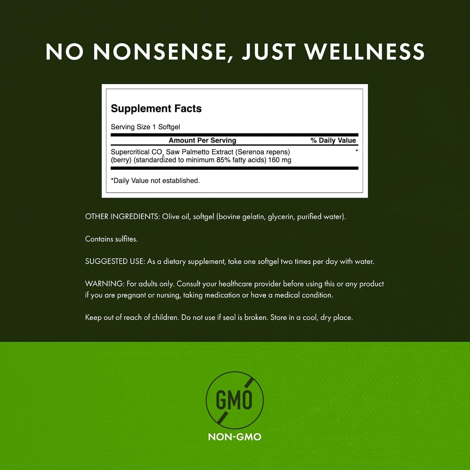 Swanson Saw Palmetto Men Prostate Health Hormone Support Urinary Health 160 Milligrams 120 Sgels