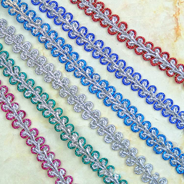 Yalulu Posamentenborte 13 Meter - Dekoband In Grün-Gold Für Näharbeiten