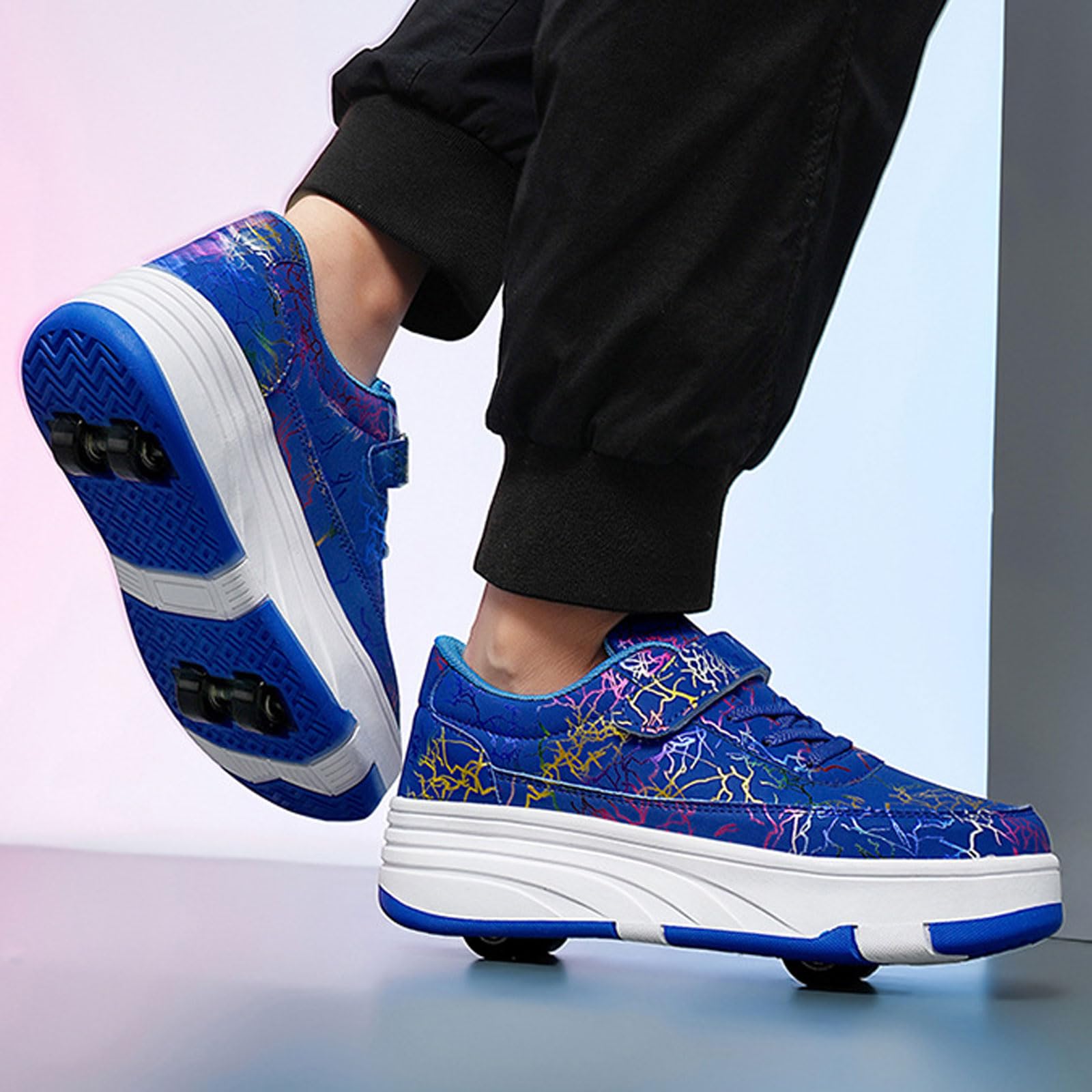 Zapatos con Ruedas para Niños y Niñas,2 en 1 Zapatillas con Ruedas,Zapatillas Deportivas al Aire Libre con 4 Ruedas Retráctil,Multiusos,Comodidad,para Regalos de cumpleaños y Navidad