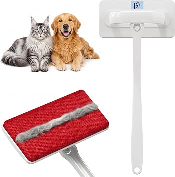 DELOMO Reusable Pet Hair Remover Brush for Furniture, Dog & Cat Fur Remover