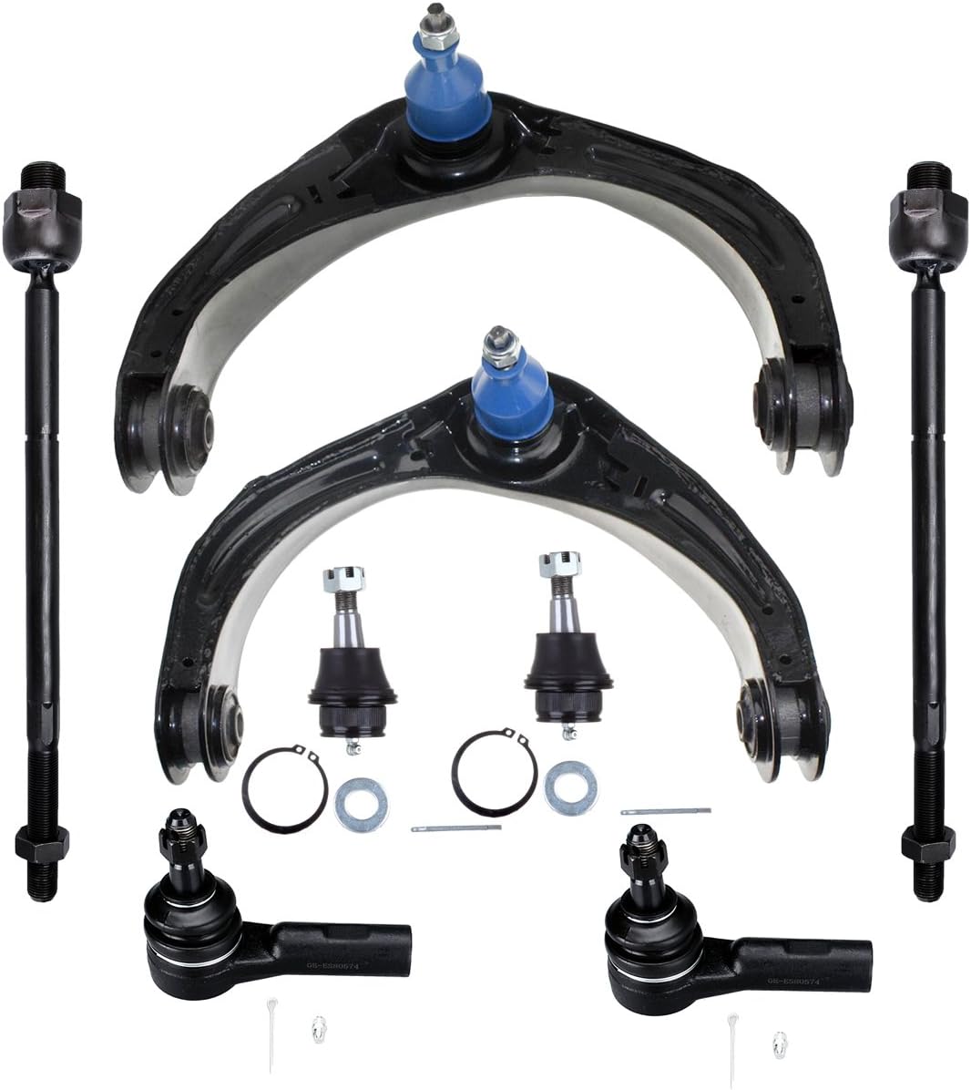 ECCPP Control Arm Kit For 2006 2007 2008 for Dodge for Ram 1500 - Lower Ball Joints Outer Tie Rod Ends Upper Control Arms- 5 Lug Wheels Upper Control Arms- 5 Lug Wheels Inner Tie Rod Ends