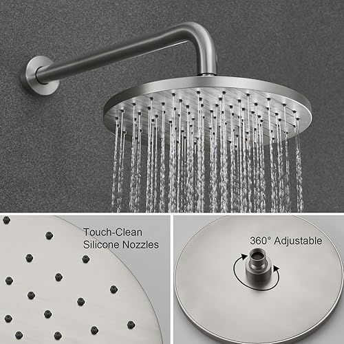 Miniatura 156 de IRIBER - Sistema de ducha de lluvia con cabezal de ducha fijo y de mano de alta presión cepillado níquel,Oro cepillado,Cromado,Oro rosa