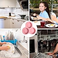 Vista 7 de 2 moldes de silicona para freidora de aire, molde de huevo reutilizable para freidora de aire, sartén de silicona de 3 cavidades para panecillos