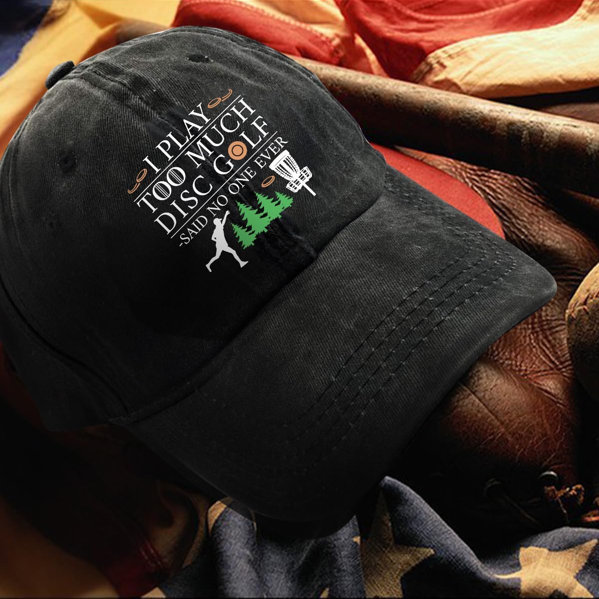 Golf Theme Adjustable Washed Cotton Baseball Cap - Funny Retro Trucker Hat Gift for Men Women Golf Lovers and Fans image 4