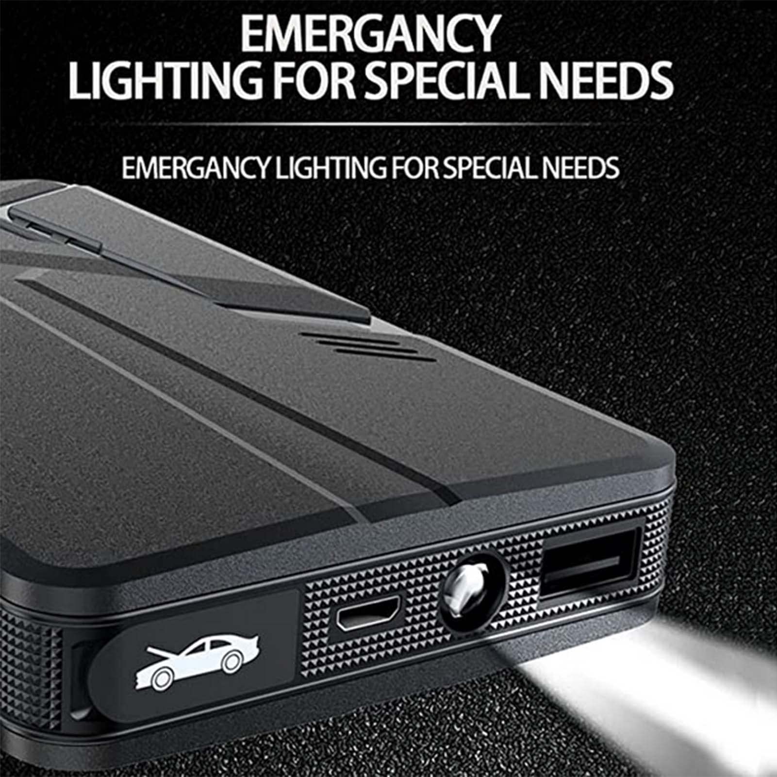 FAXIOAWA Avviatore di Emergenza per Auto, 30000mAh Caricabatterie Portatile Booster per Auto 12V Scatola di Emergenza Automatica con Luce LED per Veicoli Camion SUV, Giallo