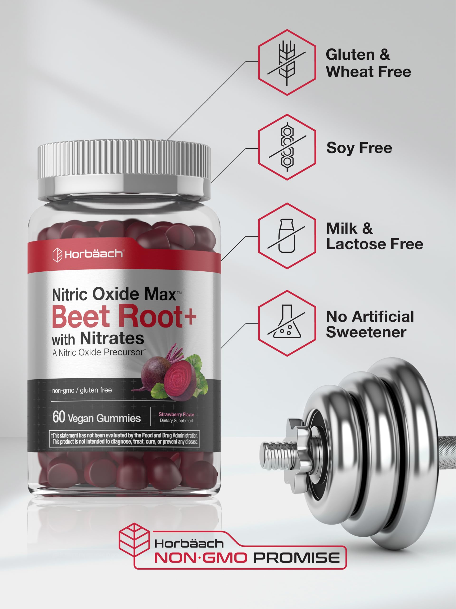 Horbäach Nitric Oxide Beet Root Gummies | 60 Chews — Amazon image 5