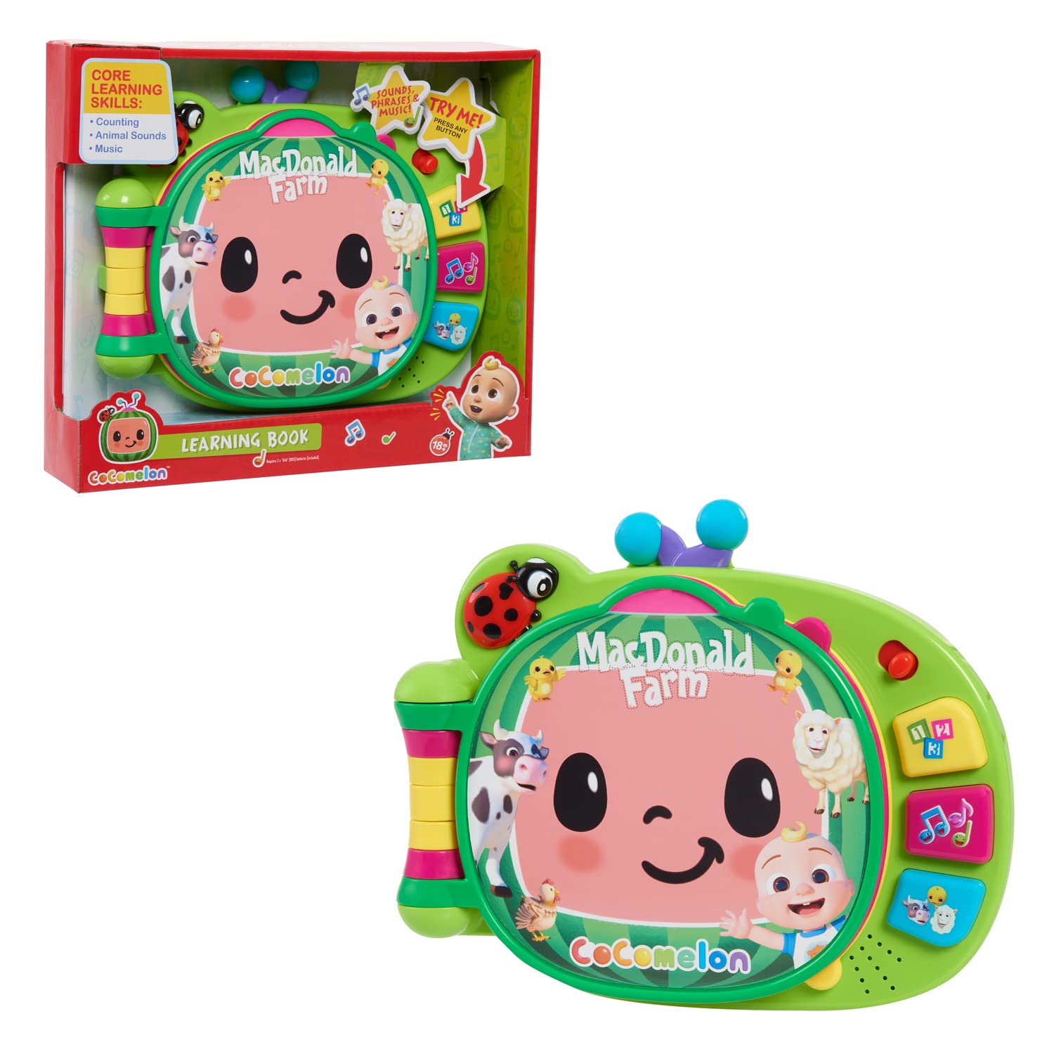 CoComelon , libro de aprendizaje J.J., funciones de aprendizaje y electrónica, juguetes para niños a partir de 18 meses, CCM10 (versión francesa)