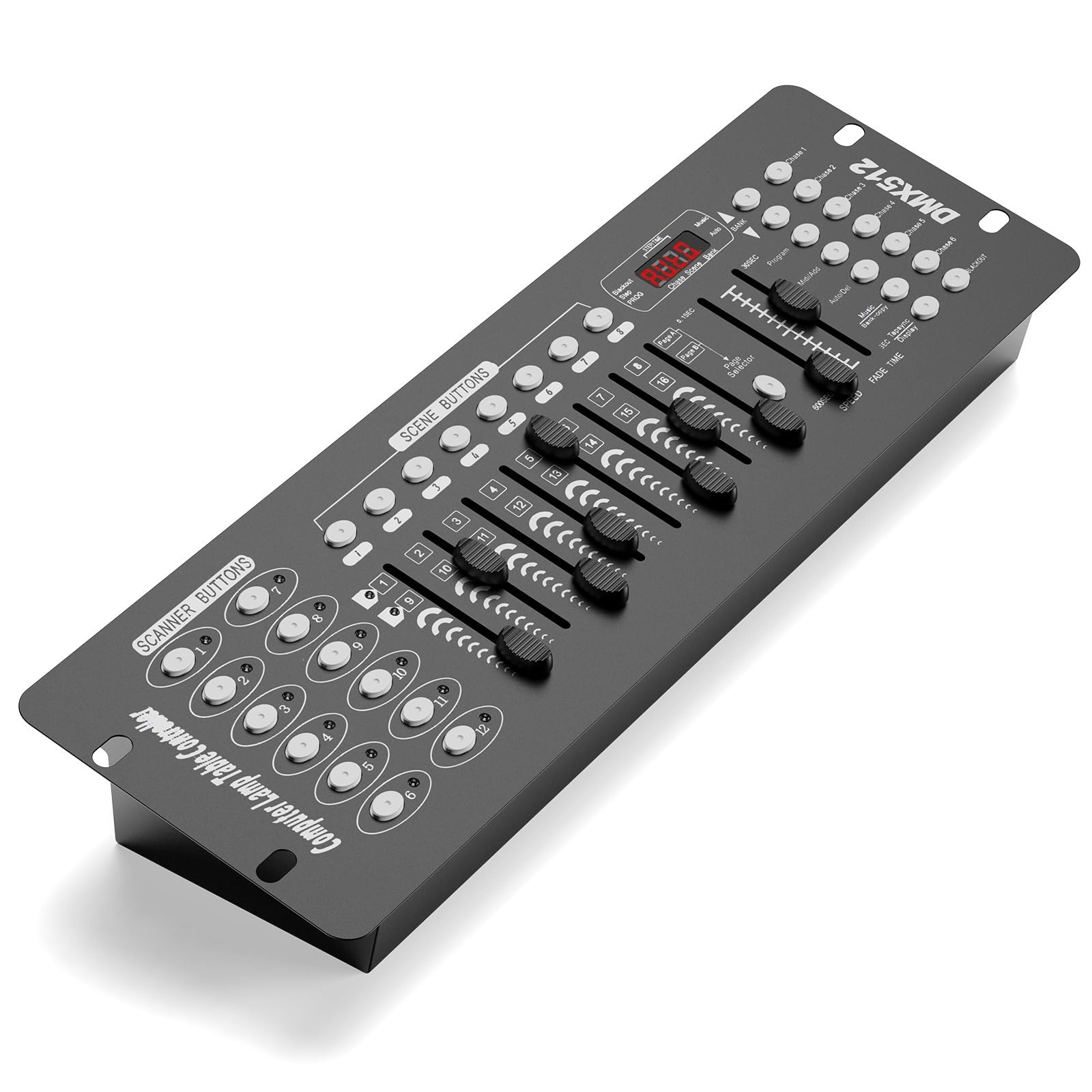 DMX Controller, AC 100-240V Black Console DMX and MIDI Operator 192 Channel Light Controller for Live Concerts KTV DJs Clubs