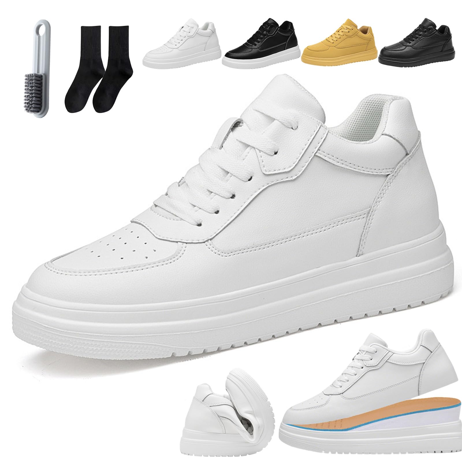 Elevate Shoes Damen, Elevator Schuhe Damen, 6/8/10cm Elevate Shoes White Casual, Breathable Non-Slip Unsichtbare ErhöHung sElevate Shoe, StäRkt Selbstbewusstsein