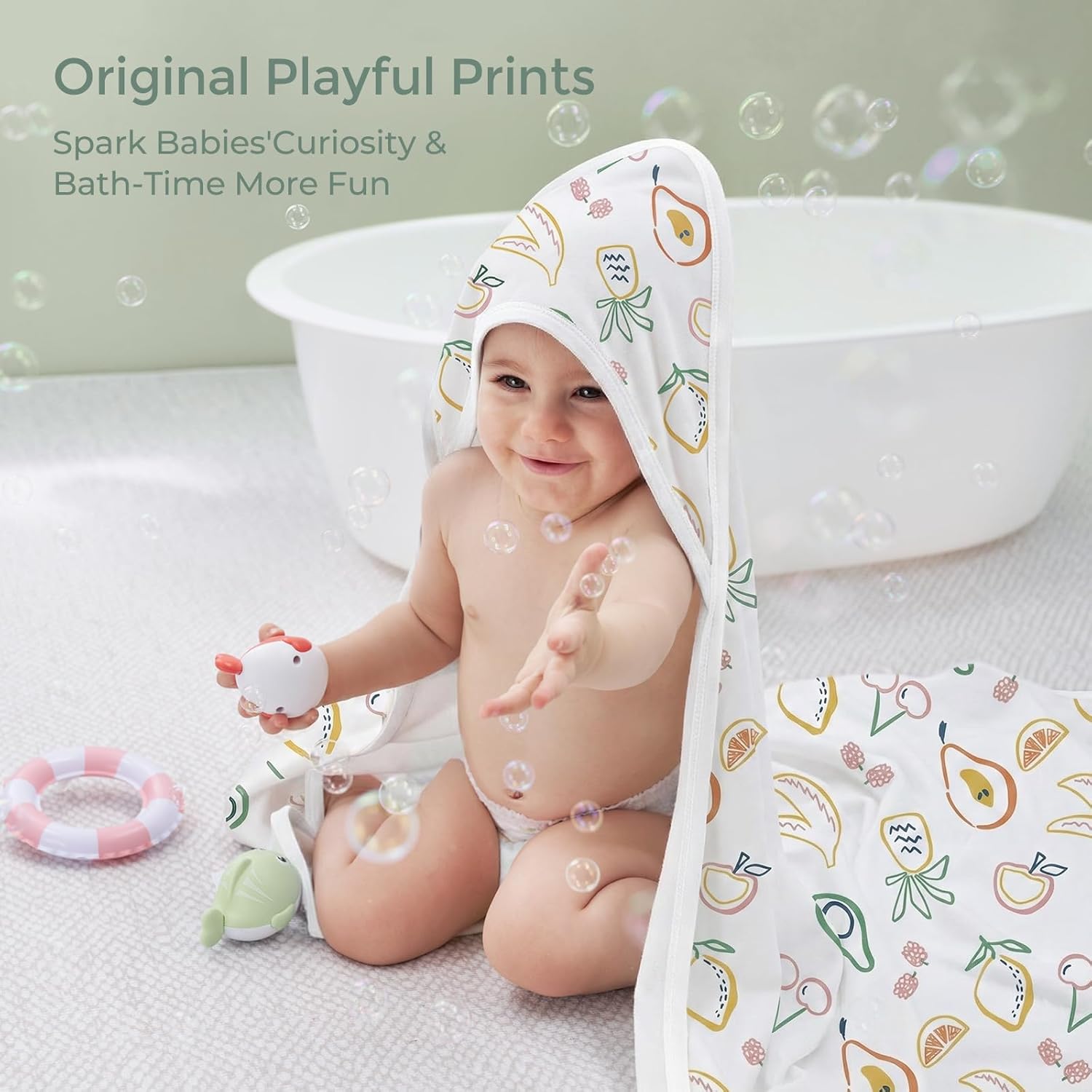Momcozy Baby Towel with Hooded - Ultra Soft & Absorbent Large Bath Towel Set for Comfort & Gentle on Baby's Skin - Shower Gift & Bath Essential & Baby Registry Search for Newborn,Infant,Toddler,Kids - Image 6