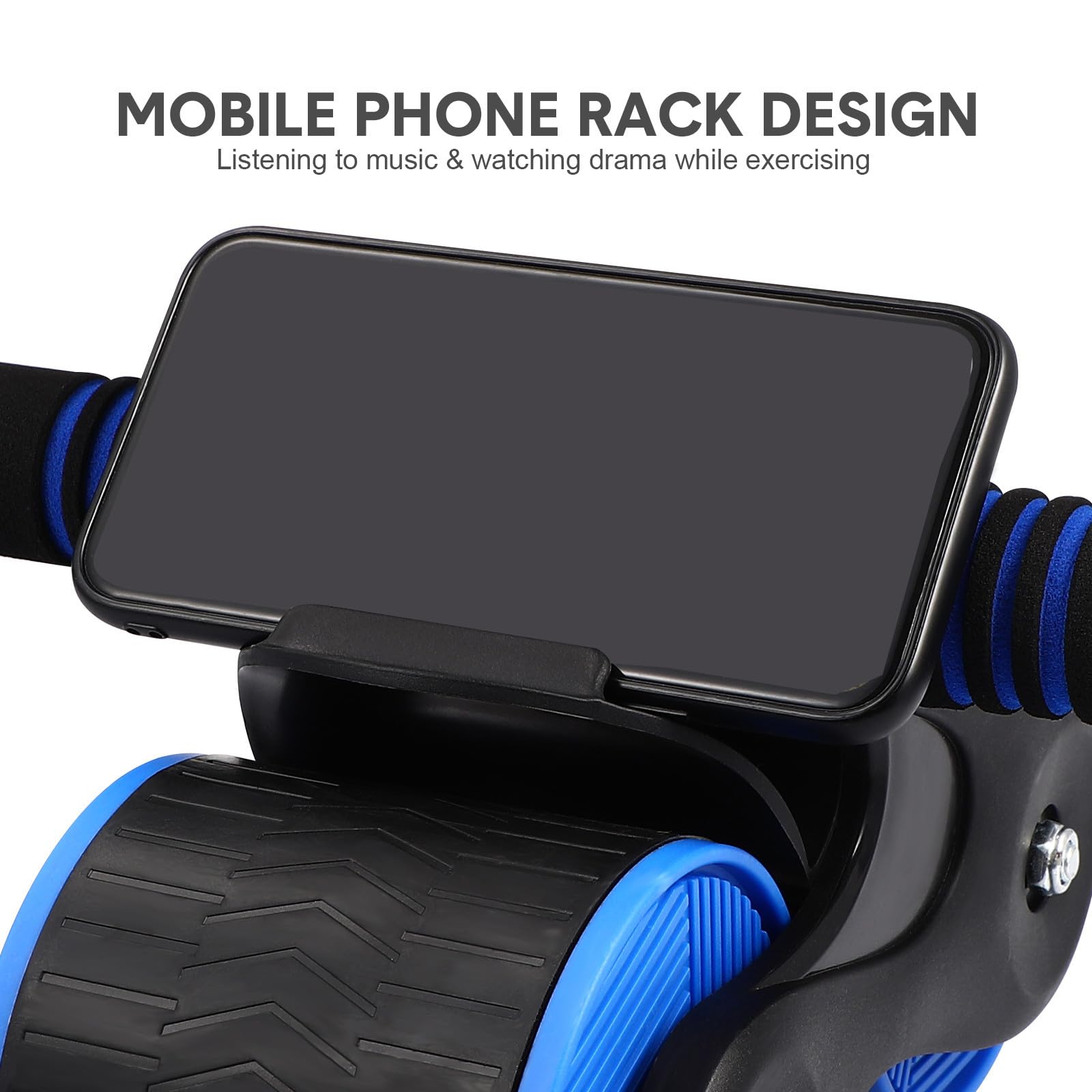 CLISPEED Rueda Ab y Freno Inteligente con Rebote Automático para Entrenamiento Abdominal con Doble Ruedas Material de Goma y Plástico, Incluye Rodillera Antideslizante Color Aleatorio