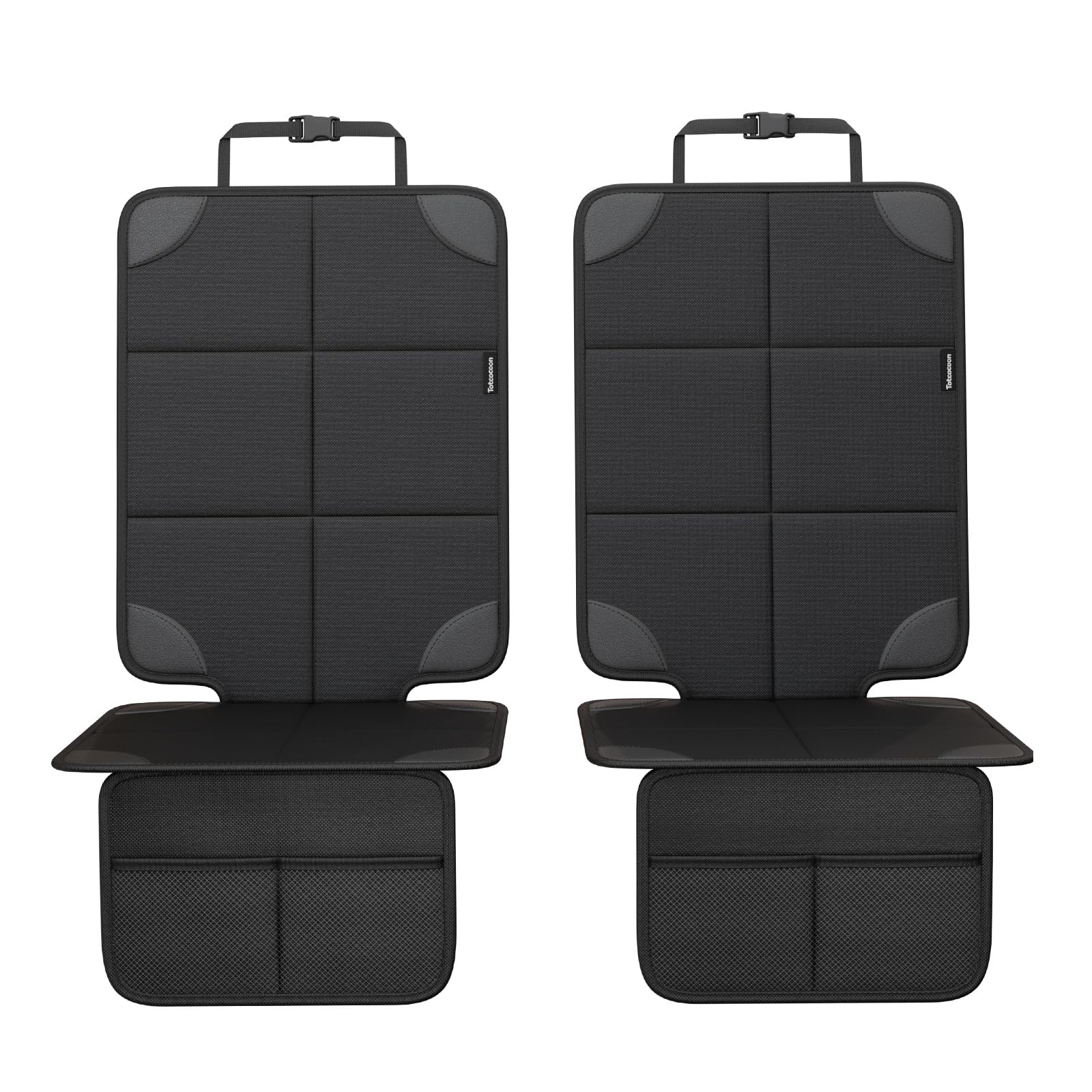 Lot de 2 protections de siège de voiture avec sac de rangement personnalisé à fermeture éclair — Tapis de coussin rembourré le plus épais, tissu imperméable Oxford 600D, dos antidérapant