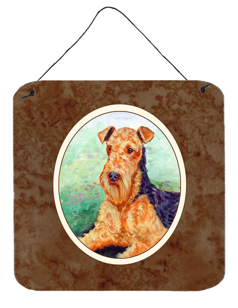 Airedale Terrier mural multicolore pour décorer votre entrée de maison